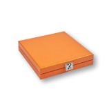 Coffret Domino Deluxe - Cuir - Effet Buffle