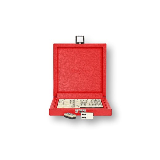 Coffret Domino Deluxe - Cuir - Effet Buffle