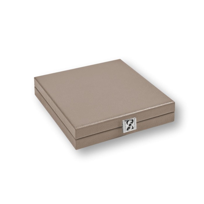 Coffret Domino Deluxe - Cuir - Effet Buffle
