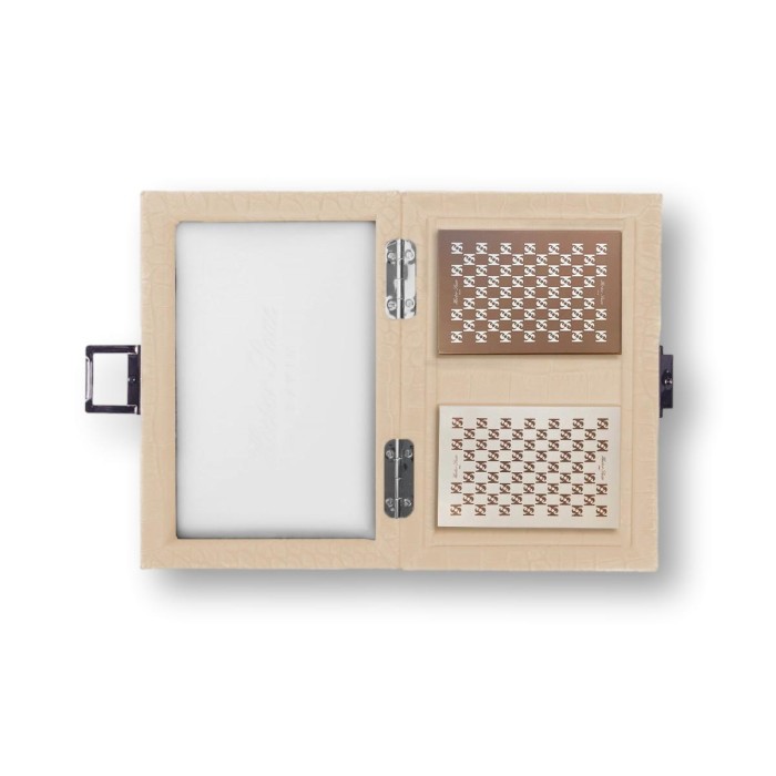 Coffret Cartes - Cuir - Effet Alligator