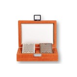 Coffret Cartes - Cuir - Effet Alligator