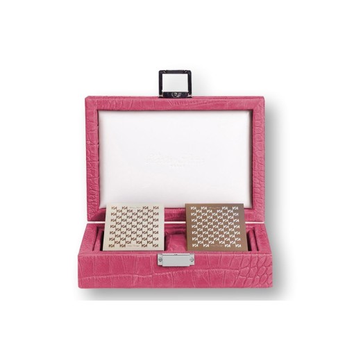 Coffret Cartes - Cuir - Effet Alligator