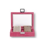 Coffret Cartes - Cuir - Effet Alligator