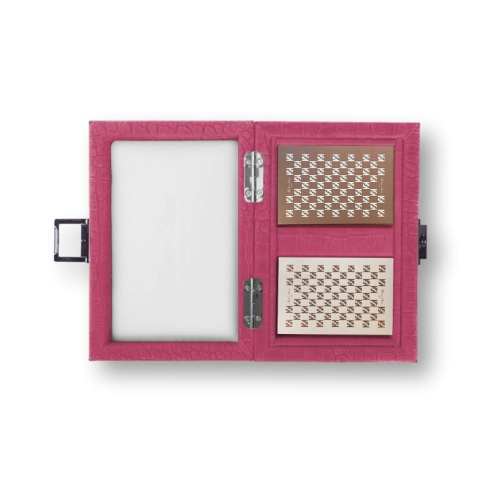 Coffret Cartes - Cuir - Effet Alligator