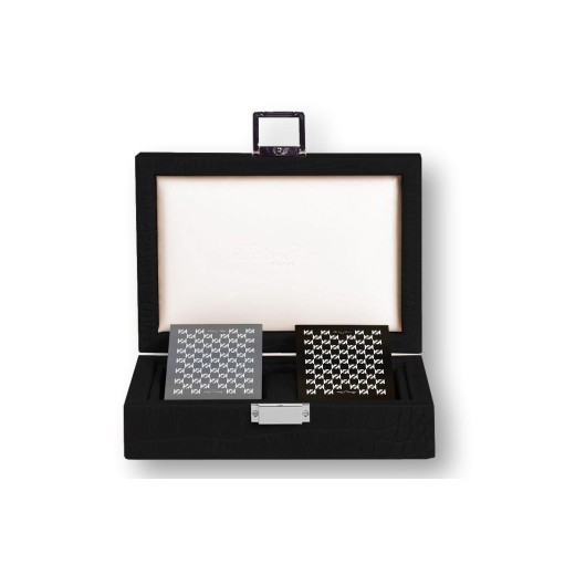 Coffret Cartes - Cuir - Effet Alligator