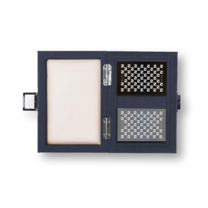 Coffret Cartes - Cuir - Effet Alligator