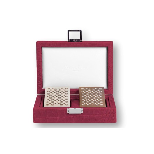 Coffret Cartes - Cuir - Effet Alligator