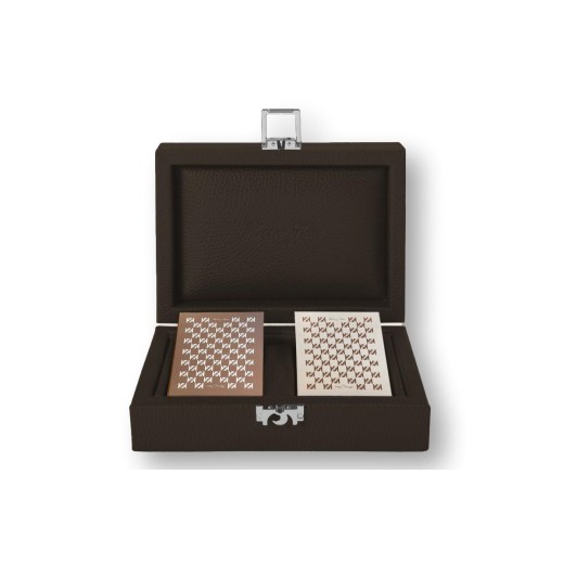 Coffret Cartes - Cuir - Effet Buffle
