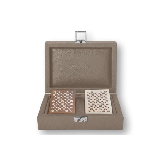 Coffret Cartes - Cuir - Effet Buffle