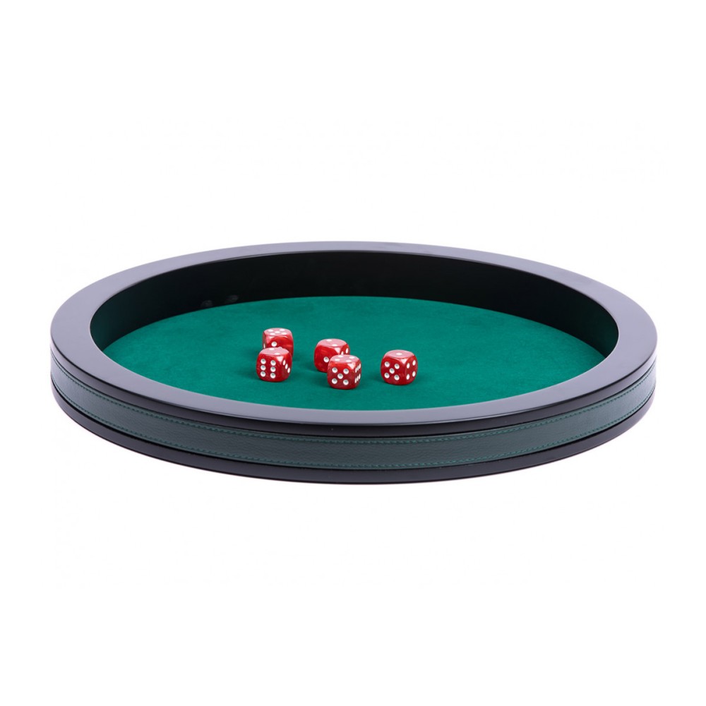 Round Leather Dice Tray Felt