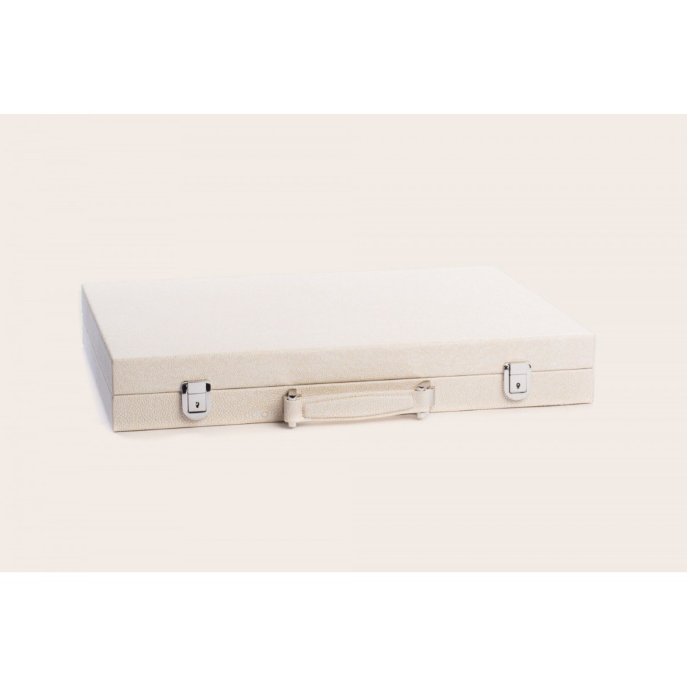 Backgammon Cuir Compétition Beige | Hector Saxe|Astuce Genève