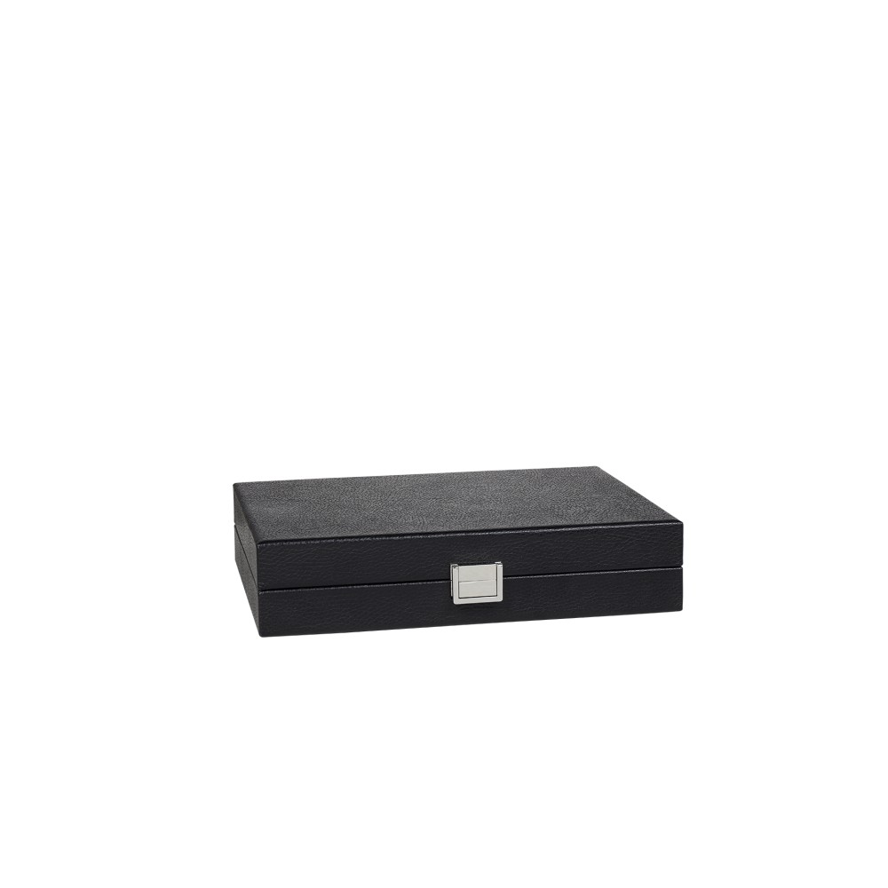 Backgammon Cuir Small Noir | Hector Saxe | L'Astuce Genève
