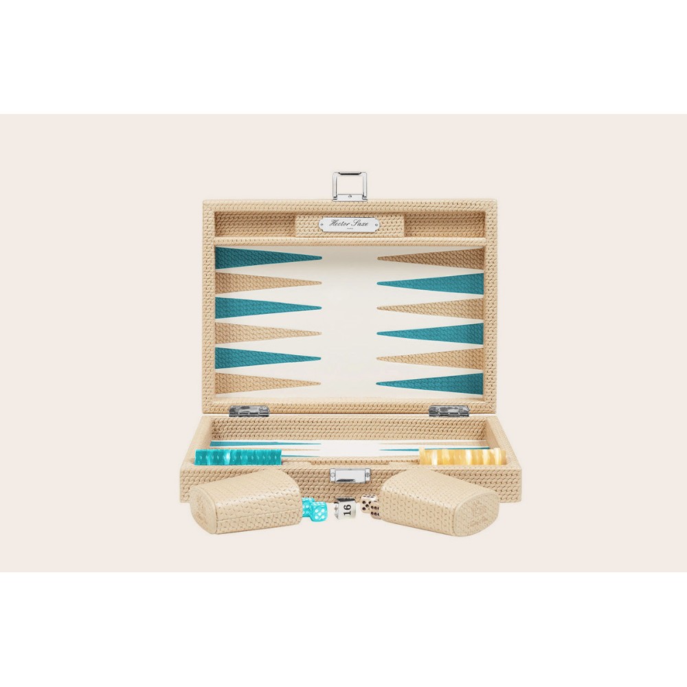Chain Effect Leather Small Backgammon