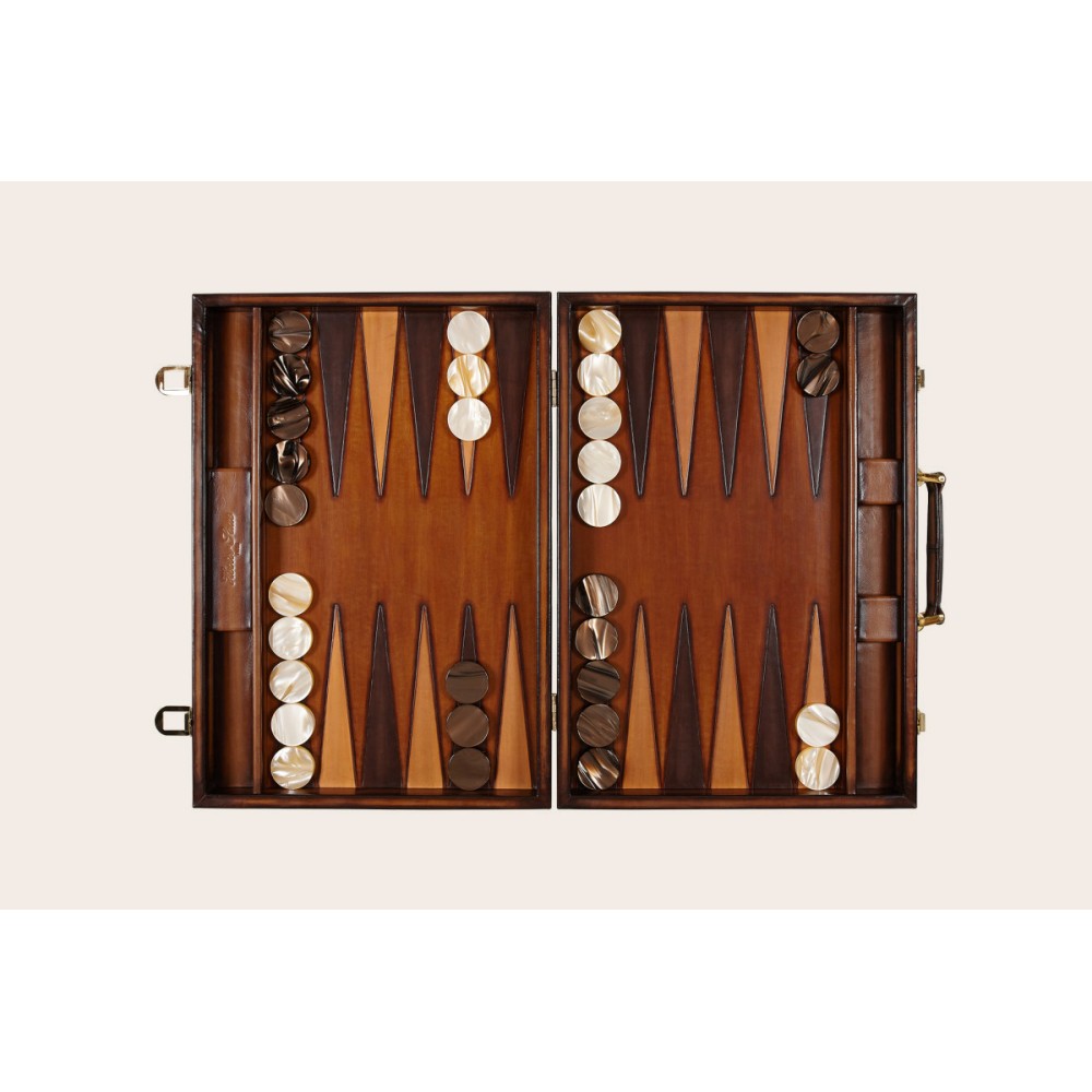 Backgammon-Leder - Patinierter Effekt - Wettbewerbsformat