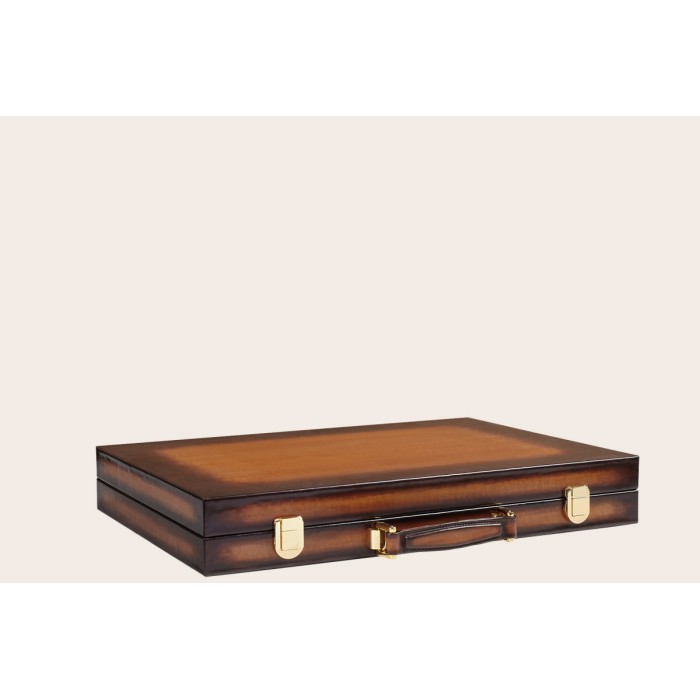 Backgammon in pelle - effetto patinato - formato di concorrenza