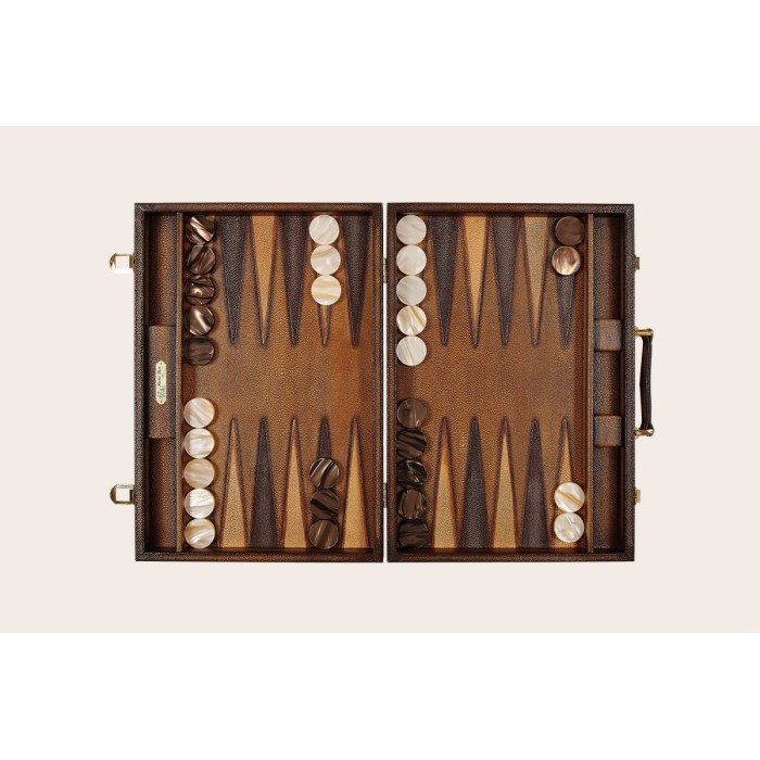 Patina-Galuchat-Leder Backgammon Competition
