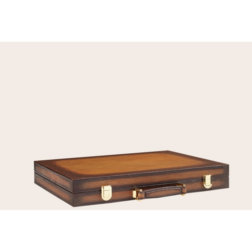 Backgammon Cuir Compétition Cognac | Hector Saxe|Astuce Genève