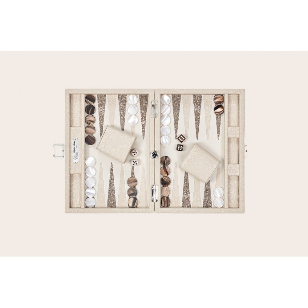 Backgammon-Leder - Galuchat-Effekt - Kleines Format