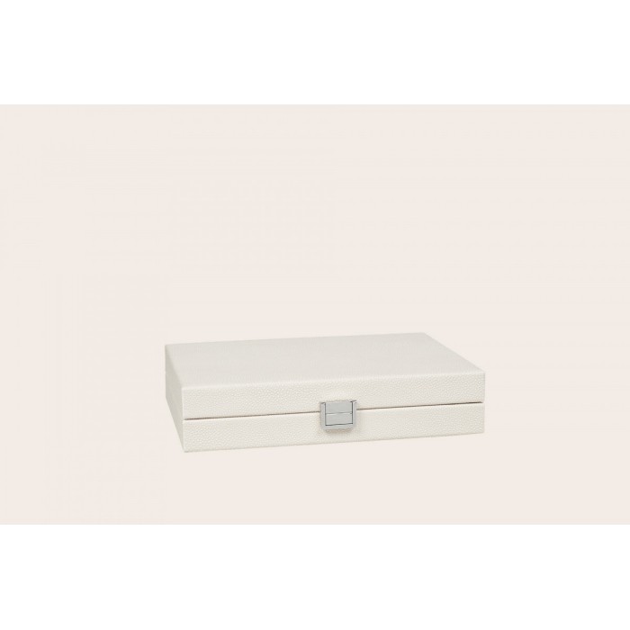 Backgammon Cuir Small Beige | Hector Saxe | L'Astuce Genève