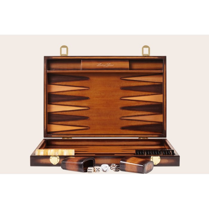 Patina-Effekt Leder Backgammon Large