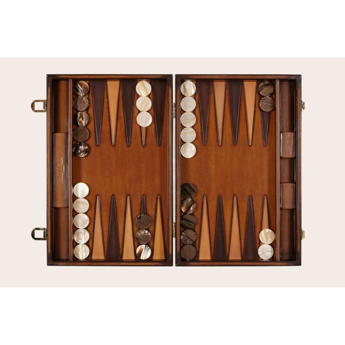 Patina-Effekt Leder Backgammon Large
