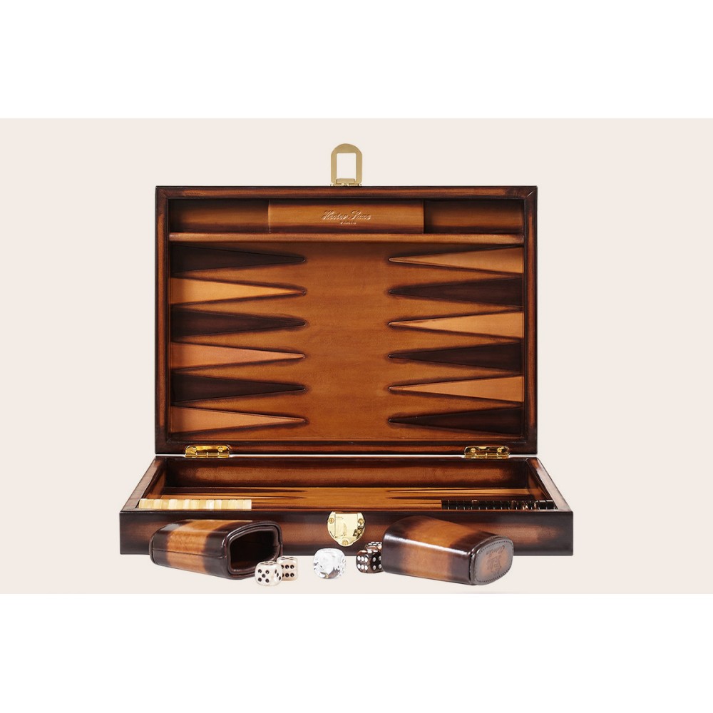Backgammon-Leder - Patinierter Effekt - Mittelformat