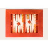 Leather Backgammon Table - Alligator Effect - U U-Metal Feet