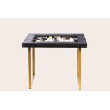 Leather Backgammon Table - Alligator Effect - U U-Metal Feet