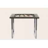 Leather Backgammon Table - Alligator Effect - U U-Metal Feet