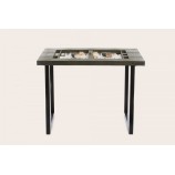 Leather Backgammon Table - Alligator Effect - U U-Metal Feet
