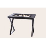 Leather Backgammon Table - Alligator Effect - Metal Feet in X