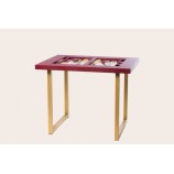 Leather Backgammon Table - Buffalo Effect - U U-Metal Feet