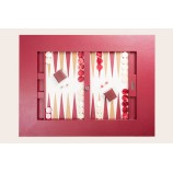 Leather Backgammon Table - Buffalo Effect - U U-Metal Feet