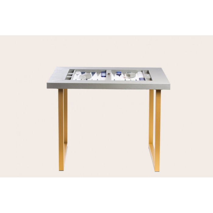 Leather Backgammon Table - Buffalo Effect - U U-Metal Feet