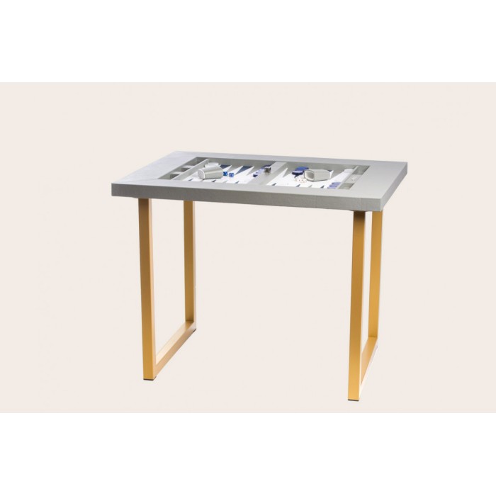 Leather Backgammon Table - Buffalo Effect - U U-Metal Feet