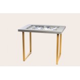 Leather Backgammon Table - Buffalo Effect - U U-Metal Feet