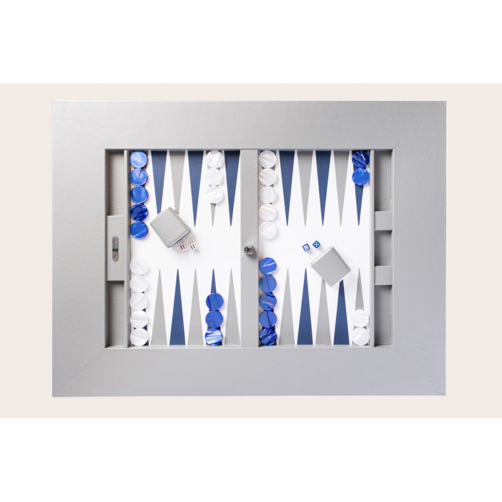Leather Backgammon Table - Buffalo Effect - U U-Metal Feet