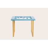 Leather Backgammon Table - Buffalo Effect - U U-Metal Feet