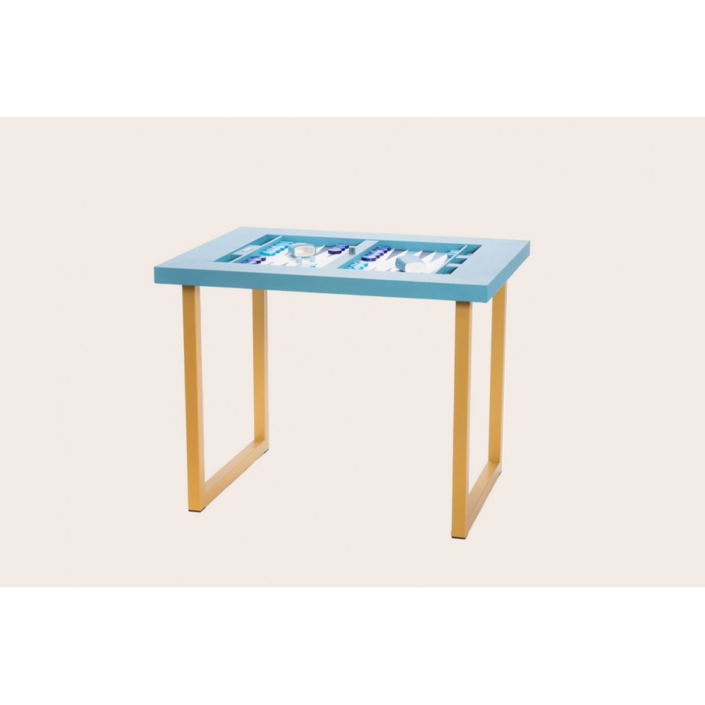 Leather Backgammon Table - Buffalo Effect - U U-Metal Feet