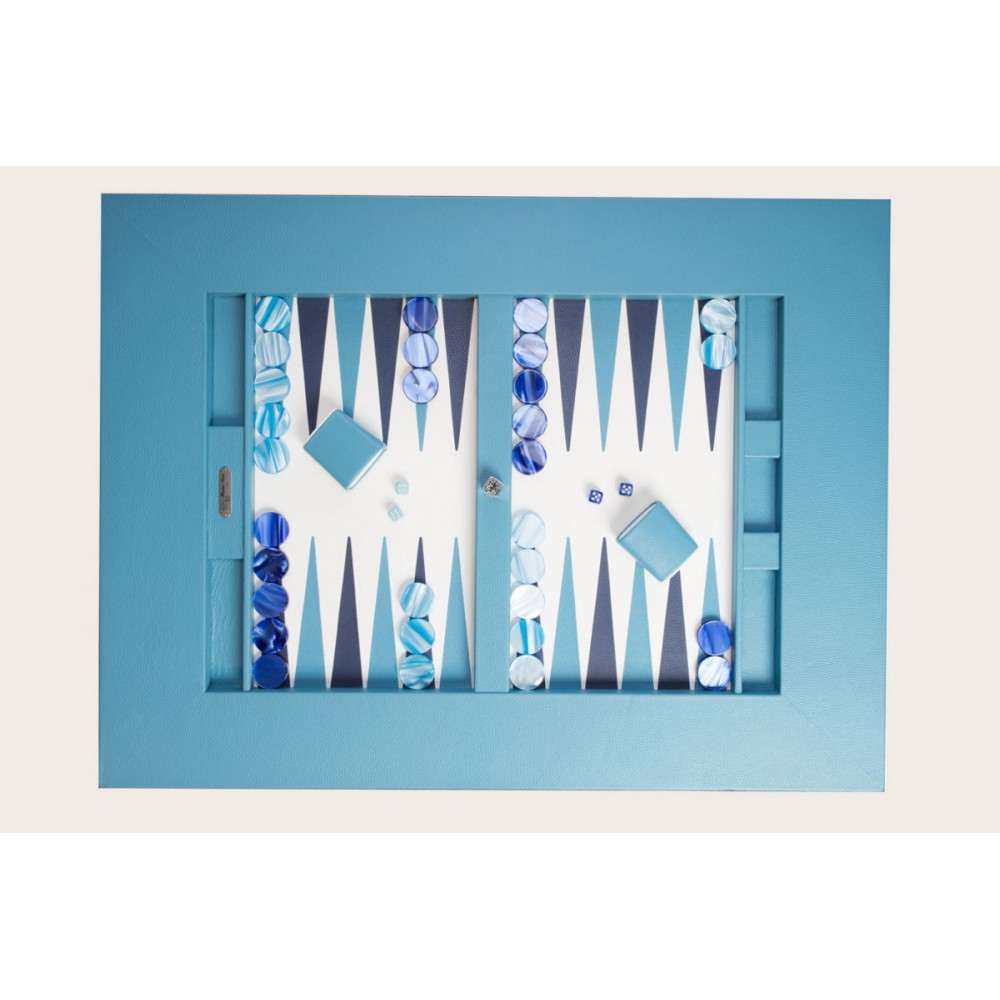 Leather Backgammon Table - Buffalo Effect - U U-Metal Feet