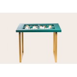 Leather Backgammon Table - Buffalo Effect - U U-Metal Feet