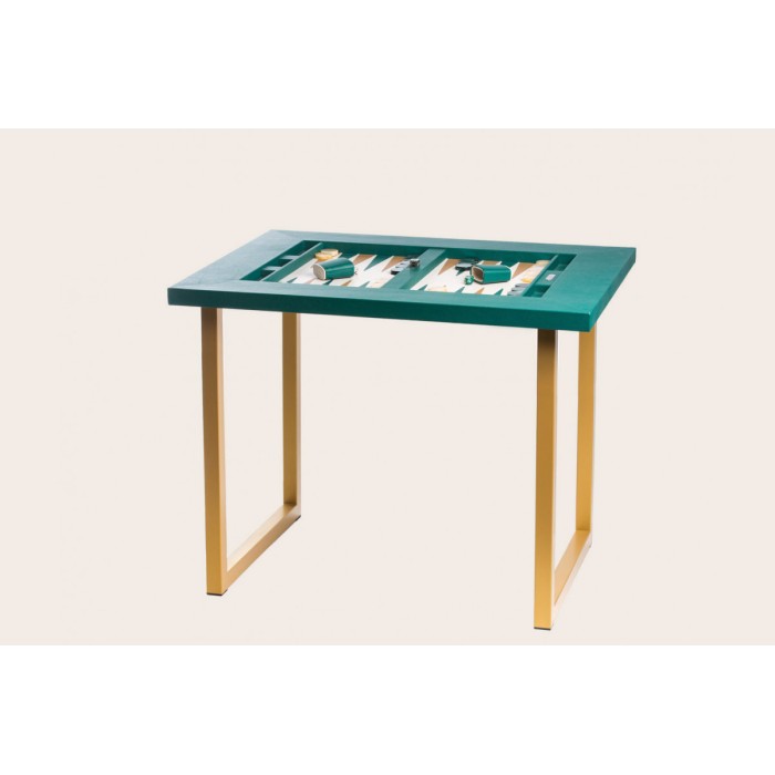 Tavolo da Backgammon in Pelle - Effetto Bufalo - Gambe a U in Metallo