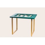 Tavolo da backgammon in pelle - Effetto buffalo - Piedi U-metal