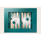 Leather Backgammon Table - Buffalo Effect - U U-Metal Feet