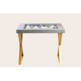 Leather Backgammon Table - Buffalo Effect - Metal Feet in X