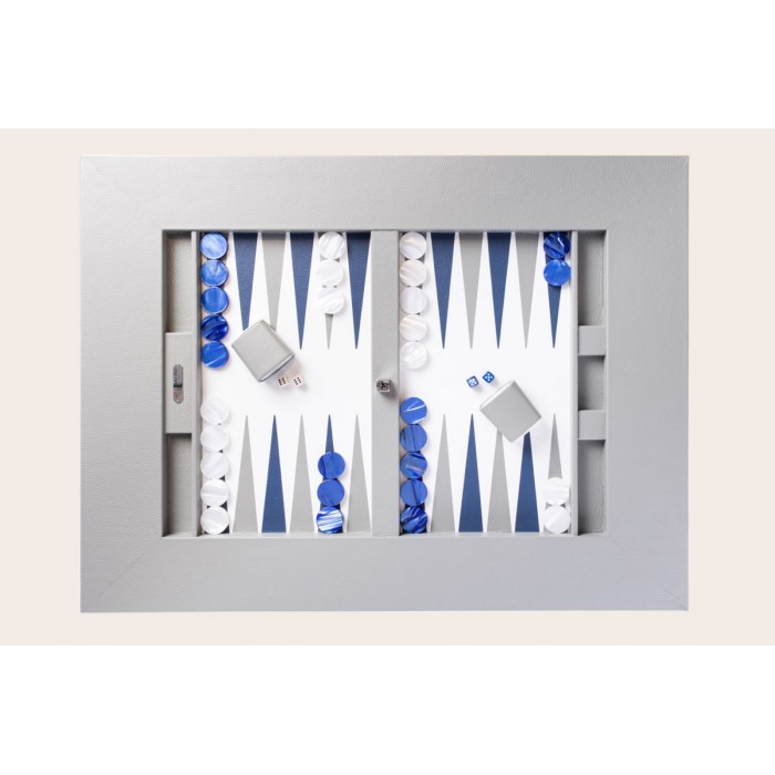 Leather Backgammon Table - Buffalo Effect - Metal Feet in X