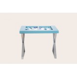 Leather Backgammon Table - Buffalo Effect - Metal Feet in X