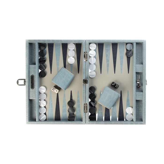 Alligator-Leder Backgammon Medium