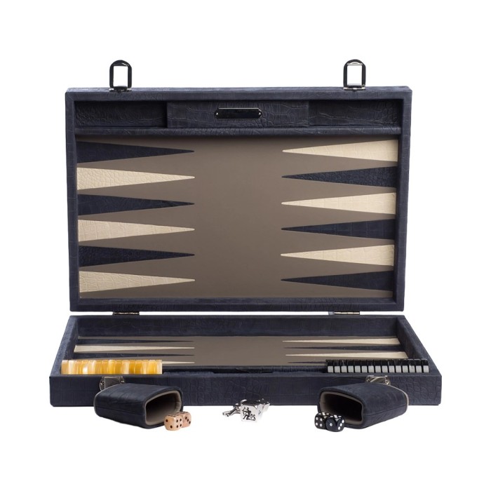 Alligator-Leder Backgammon Large