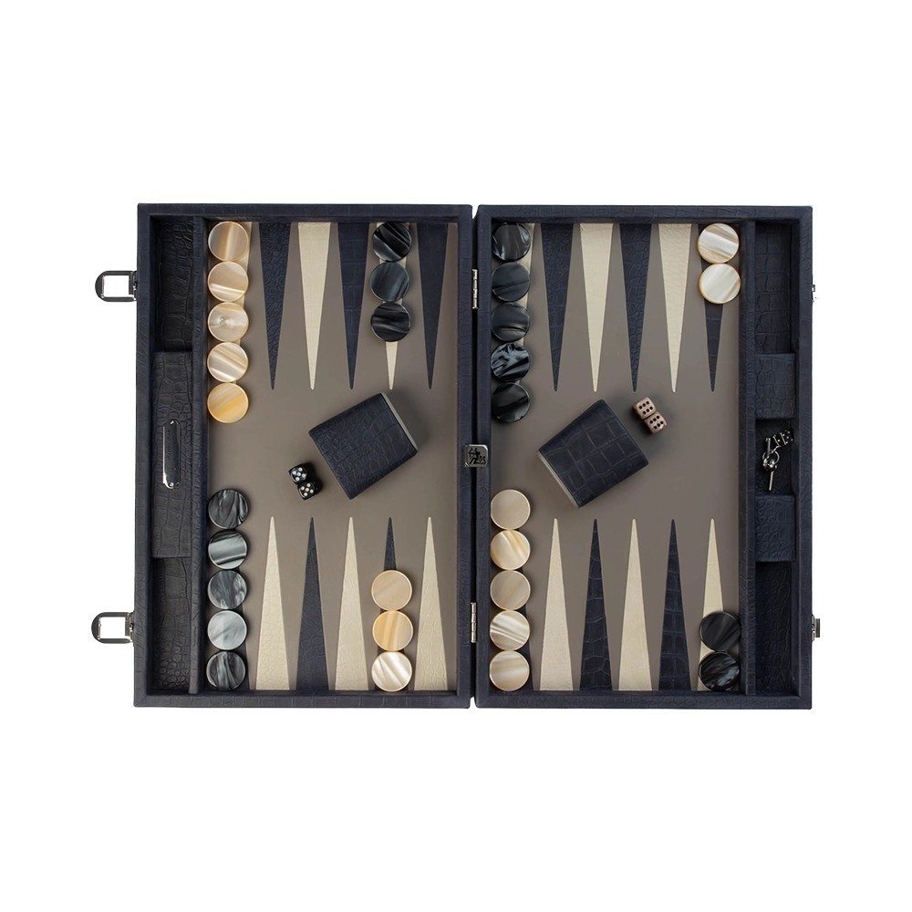Alligator-Leder Backgammon Large